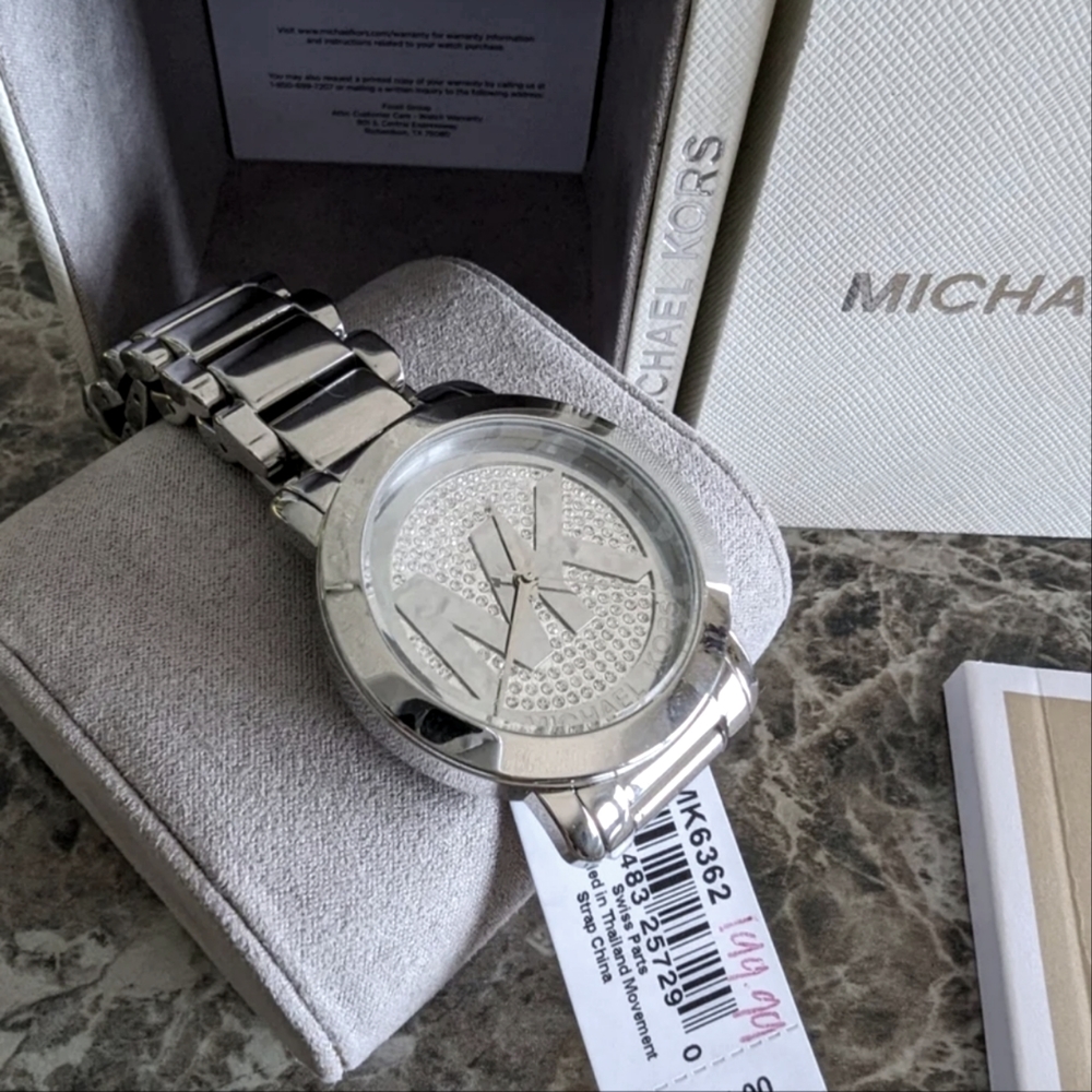MICHAEL KORS Runway Crystal Pave Stainless Steel Ladies Watch